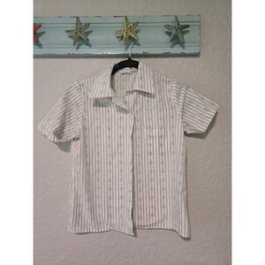 Vintage Official Girl Scouts Uniform Shirt Button Up Collared Top Girls Size 12